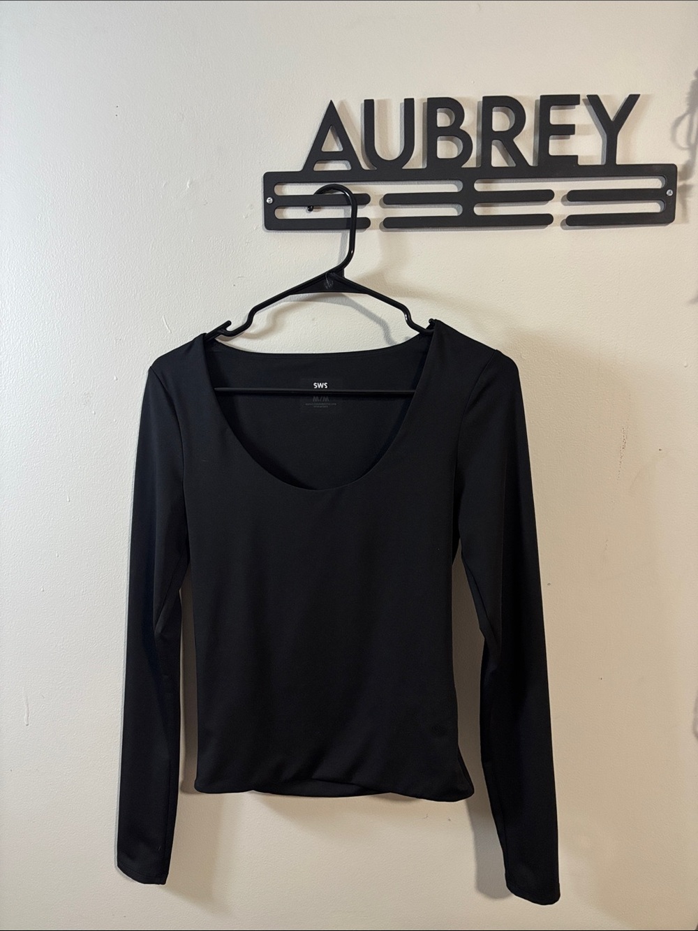 SWS Black Long-Sleeve Scoop Neck Tee